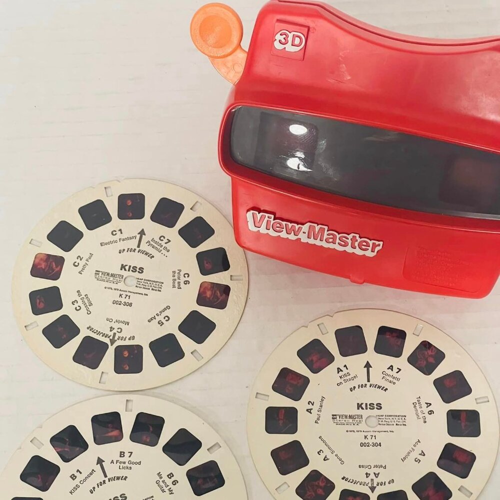 View Master 3D-set of 3 KISS REELS 1978~A 1-7, B 1-7 &C 1-7 ~ WORKS~ RED~ VTG.